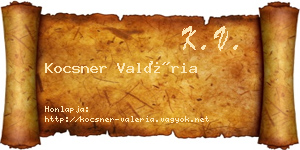 Kocsner Valéria névjegykártya